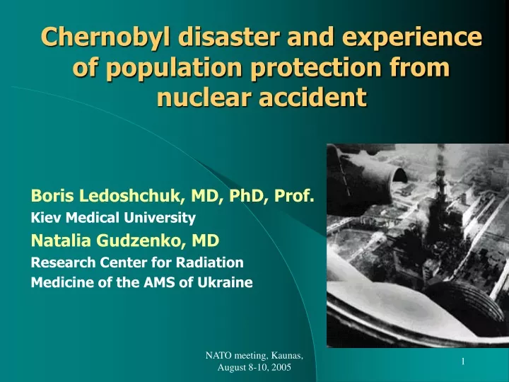 chernobyl disaster and experience of population protection from nuclear accident