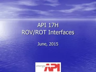 API 17H ROV /ROT Interfaces