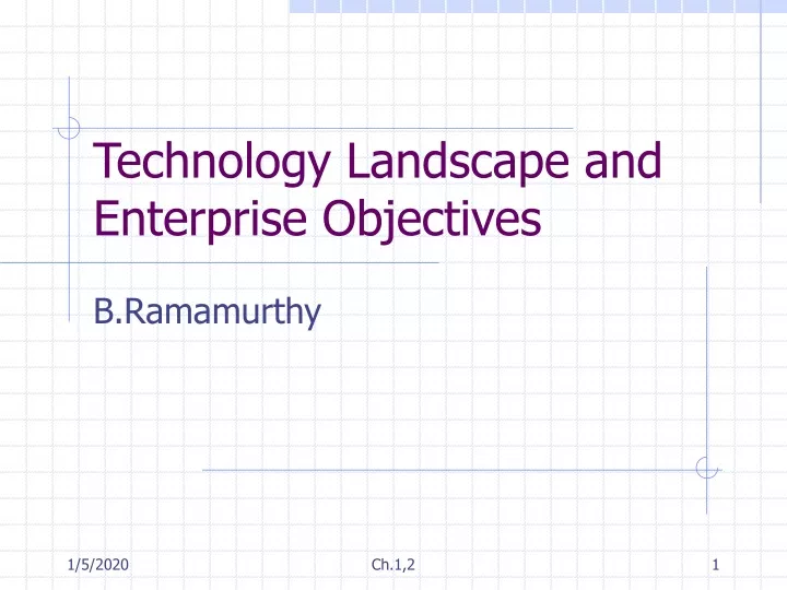 technology landscape and enterprise objectives