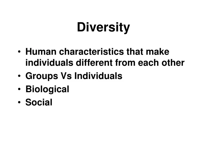 diversity