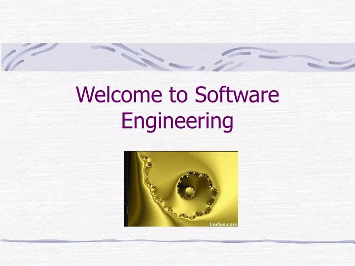 welcome to software engineering