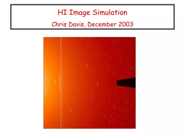 hi image simulation chris davis december 2003