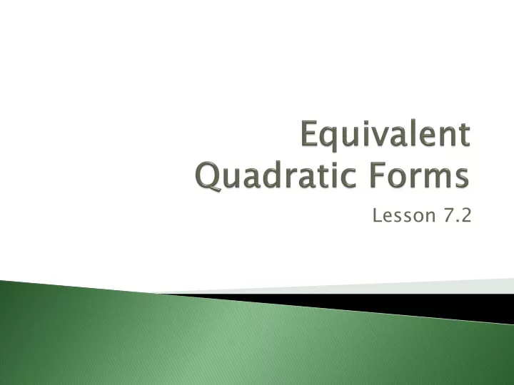 equivalent quadratic forms