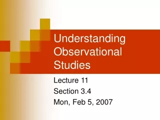 Understanding Observational Studies