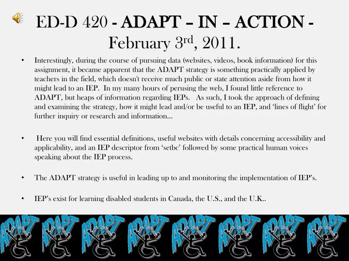 ed d 420 adapt in action february 3 rd 2011
