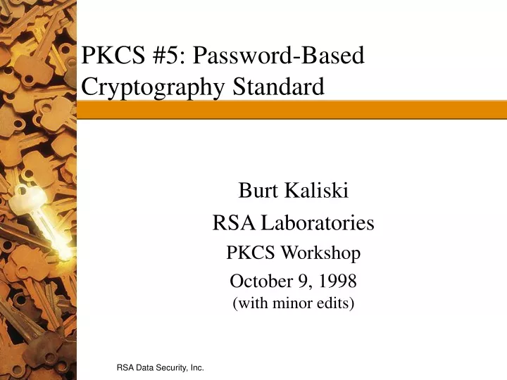 pkcs 5 password based cryptography standard