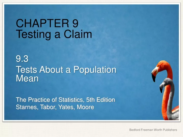 chapter 9 testing a claim