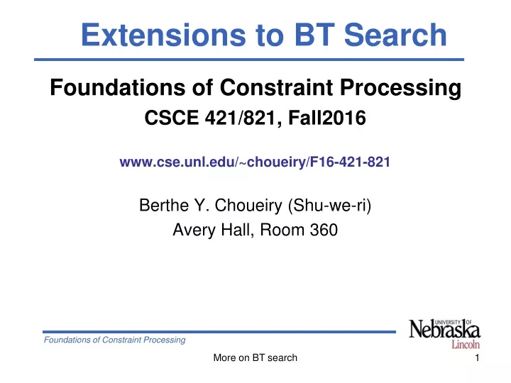 extensions to bt search