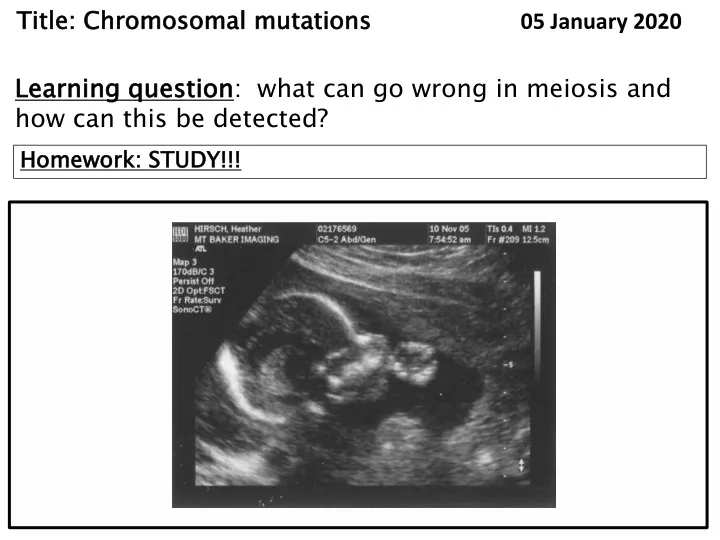 title chromosomal mutations 05 january 2020