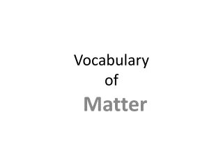 Vocabulary  of