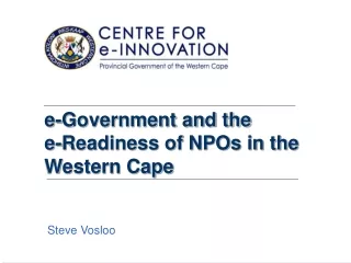 e-Government and the  e-Readiness of NPOs in the Western Cape