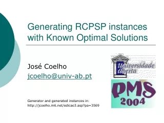 Generating RCPSP instances with Known Optimal Solutions