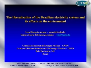 The liberalization of the Brazilian electricity system and its effects on the environment