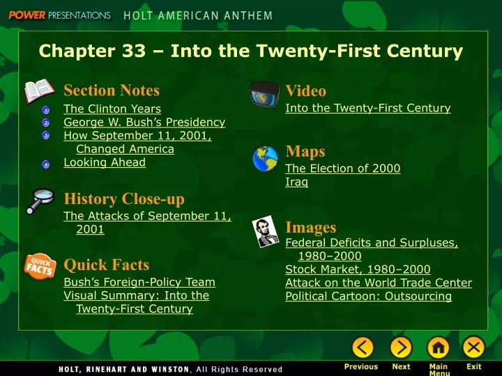 chapter 33 into the twenty first century