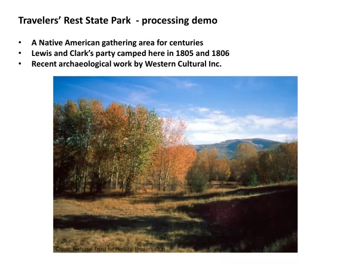 travelers rest state park processing demo