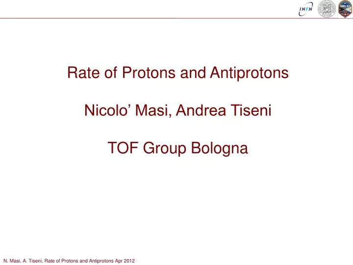 rate of protons and antiprotons nicolo masi
