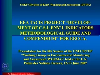 UNEP / Division of Early Warning and Assessment (DEWA)