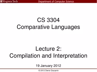 CS 3304 Comparative Languages