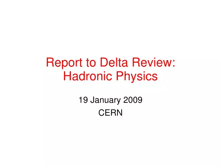 19 january 2009 cern