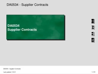 DA0534 - Supplier Contracts