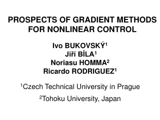 PROSPECTS OF GRADIENT METHODS FOR NONLINEAR CONTROL