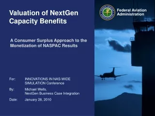 Valuation of NextGen Capacity Benefits