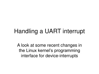 Handling a UART interrupt