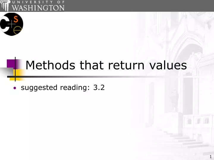 methods that return values