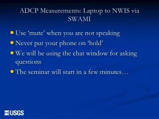 ADCP Measurements: Laptop to NWIS via SWAMI