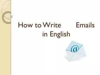 How to Write       Emails in English