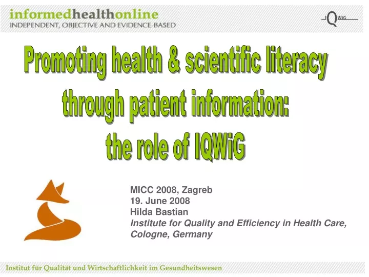 promoting health scientific literacy through