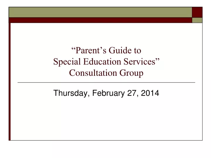 parent s guide to special education services consultation group
