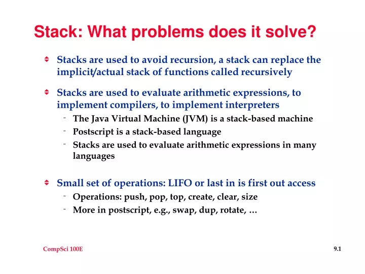 stack what problems does it solve