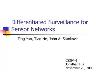 Differentiated Surveillance for Sensor Networks