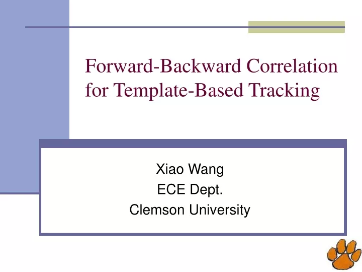 forward backward correlation for template based tracking