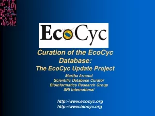 Curation of the EcoCyc Database: The EcoCyc Update Project
