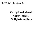 Carry-Lookahead, Carry-Select, &amp; Hybrid Adders - slide 1