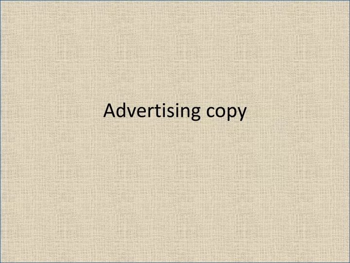 advertising copy