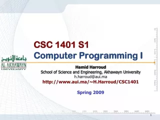 CSC 1401 S1 Computer Programming I
