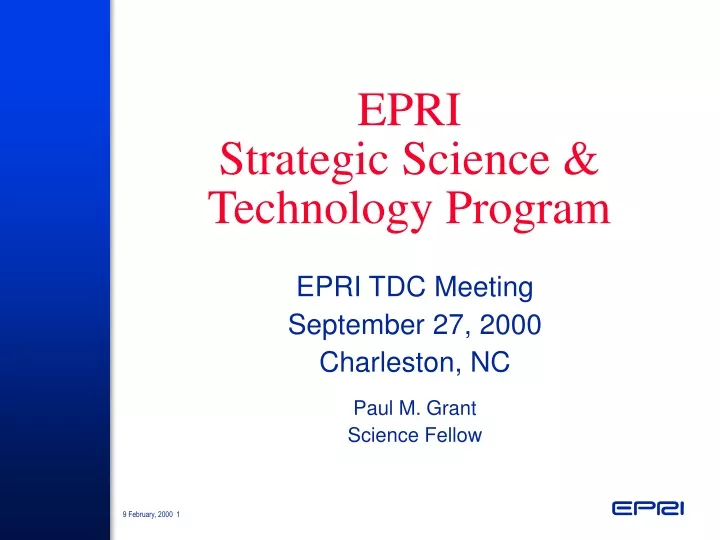 epri strategic science technology program