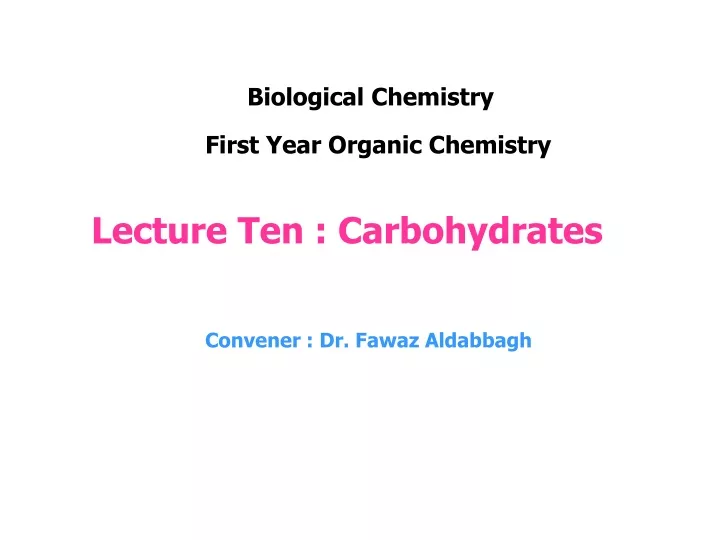 biological chemistry