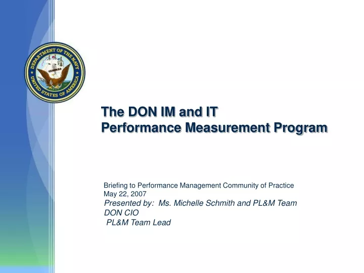 the don im and it performance measurement program