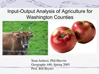 Input-Output Analysis of Agriculture for Washington Counties