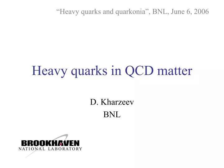 heavy quarks in qcd matter