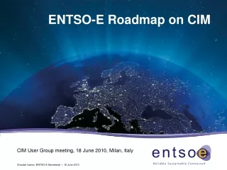 ENTSO-E Roadmap on CIM
