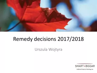 Remedy decisions 2017/2018