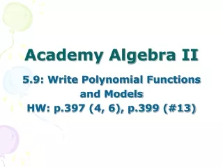Academy Algebra II