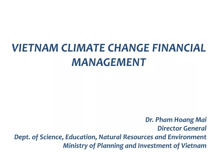 vietnam climate change financial management