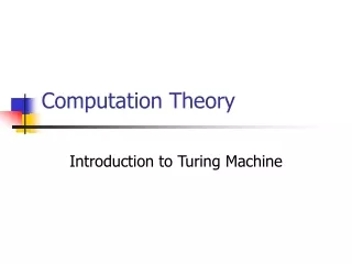 Computation Theory