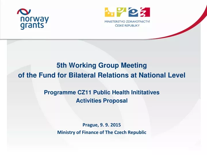 5th working group m eeting of the fund